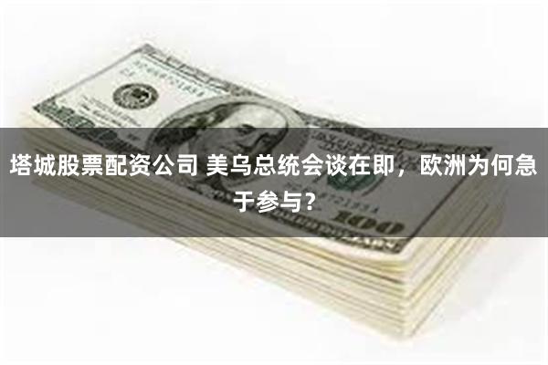 塔城股票配资公司 美乌总统会谈在即，欧洲为何急于参与？