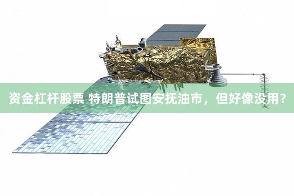 资金杠杆股票 特朗普试图安抚油市，但好像没用？