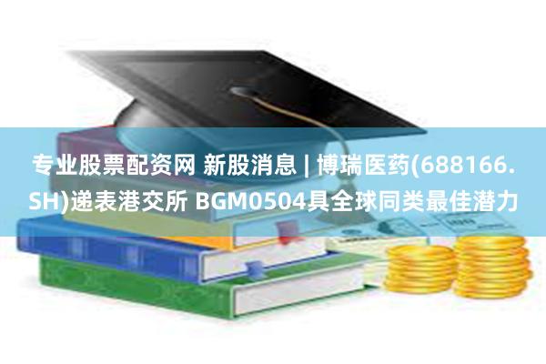 专业股票配资网 新股消息 | 博瑞医药(688166.SH)递表港交所 BGM0504具全球同类最佳潜力
