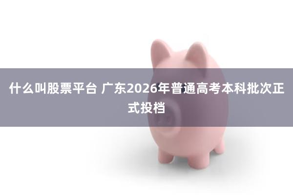 什么叫股票平台 广东2026年普通高考本科批次正式投档