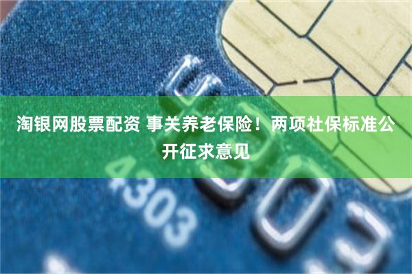 淘银网股票配资 事关养老保险！两项社保标准公开征求意见