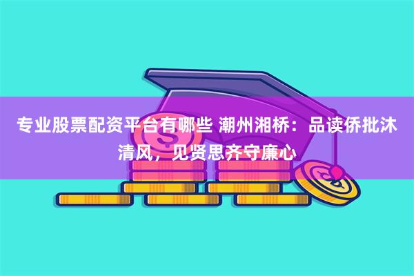 专业股票配资平台有哪些 潮州湘桥：品读侨批沐清风，见贤思齐守廉心