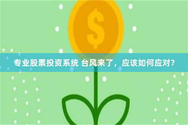 专业股票投资系统 台风来了，应该如何应对？