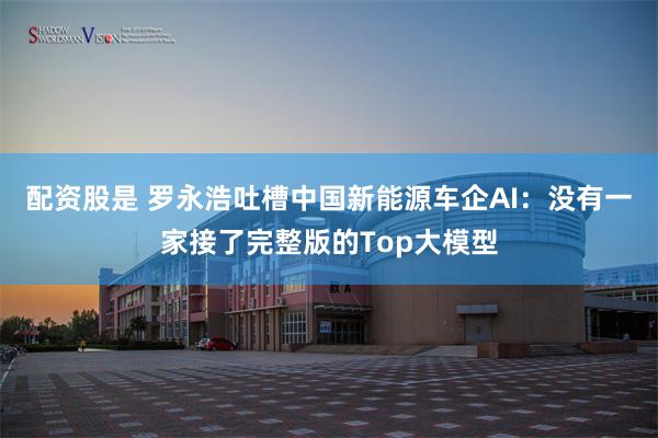 配资股是 罗永浩吐槽中国新能源车企AI：没有一家接了完整版的Top大模型